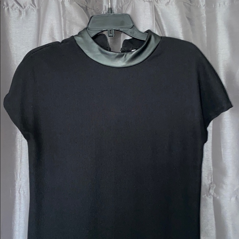 Black fitted, ribbed vintage dress
